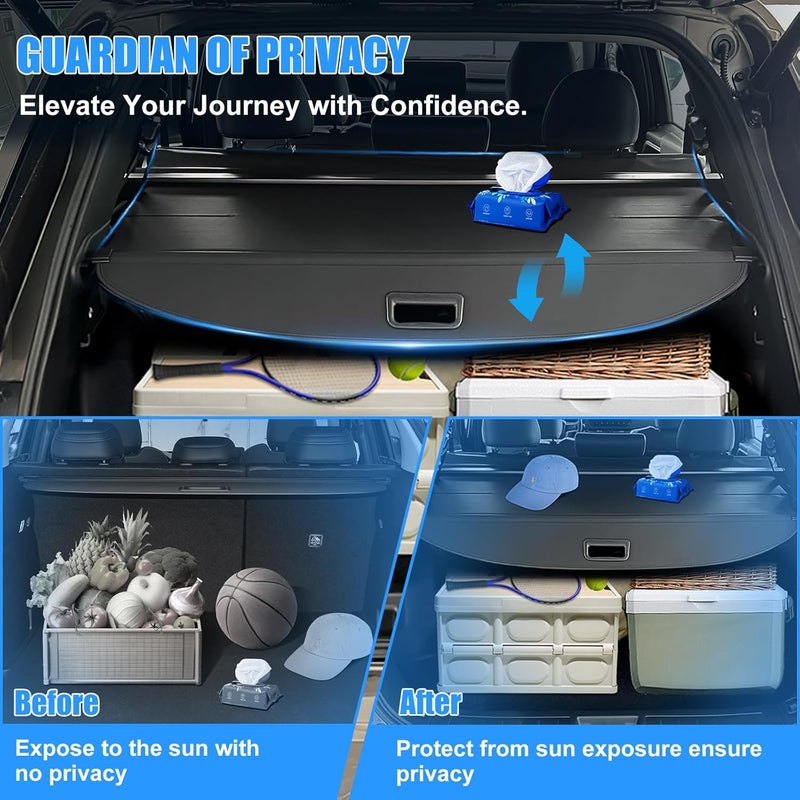 AUXKO Retractable Cargo Cover for Ford Edge 2024-2015, Trunk Cargo Cover Luggage Security Shade Cover for 2024 2023 2022 Ford Edge Shielding Shade Anti-Peeping Luggage Privacy Screen, Carbon Fiber - Image 5